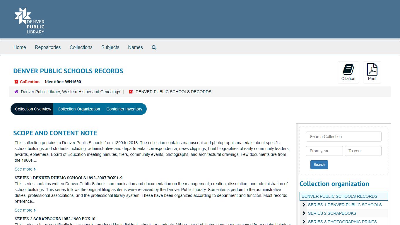 Collection: DENVER PUBLIC SCHOOLS RECORDS | Denver Public Library ...