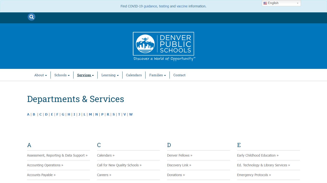 Departments & Services | Denver Public Schools